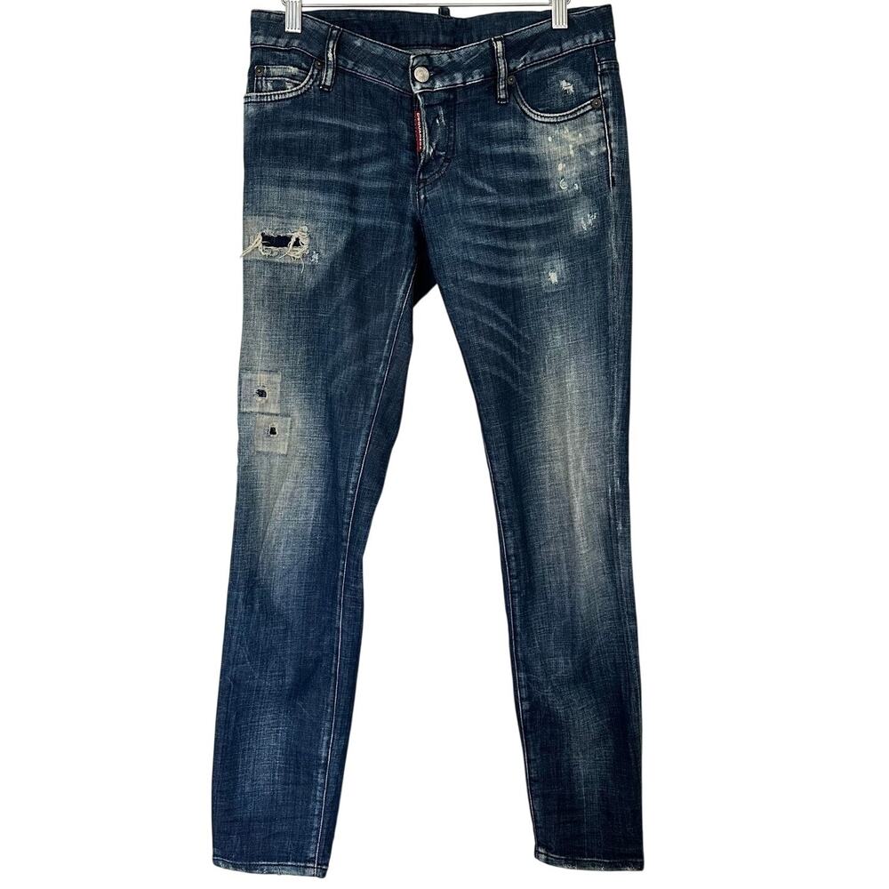DSquared2 (38) Jennifer Low Rise Skinny Distressed Y2K Vibes Designer Jeans